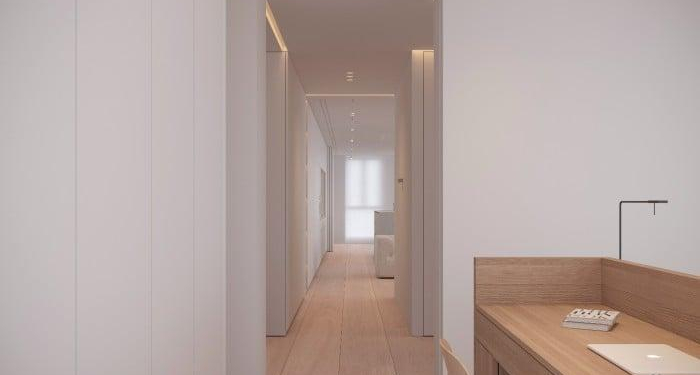 mot can ho toi gian voi gam mau sang 45b03018 - Mẫu thiết kế căn hộ đẹp mang phong cách tối giản với gam màu sáng